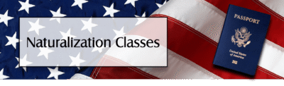 American flag background with text about election classes.